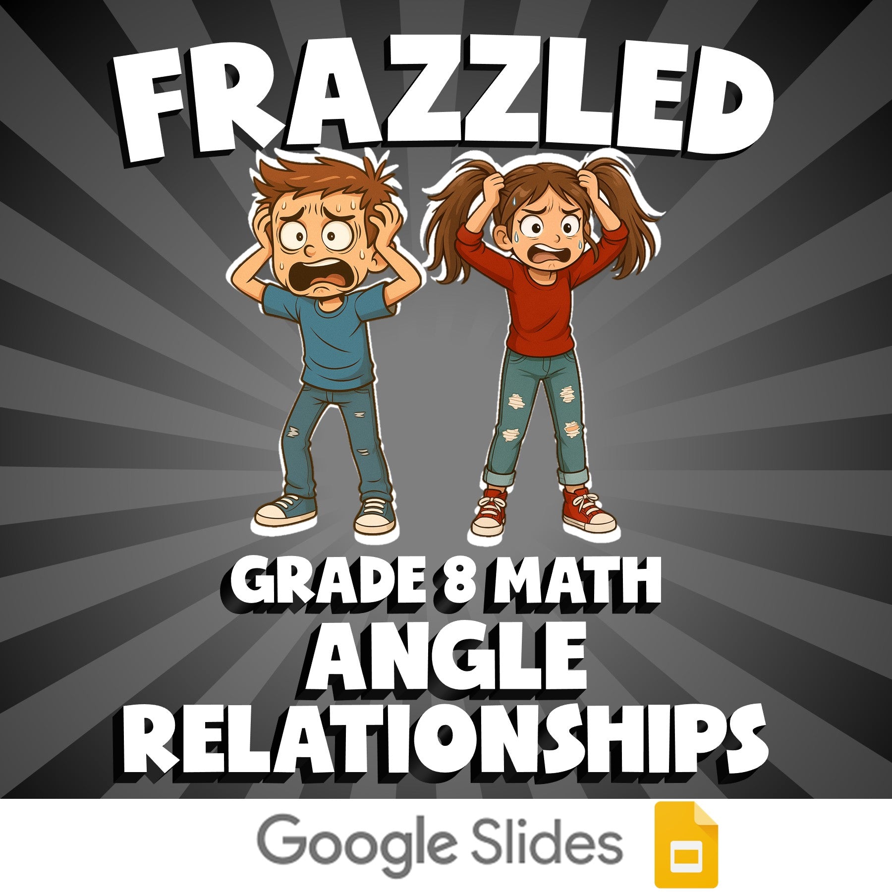 Angle Relationships FRAZZLED Math Game - No Prep Grade 8 Review Activity