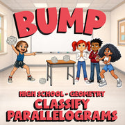 Classify Parallelograms BUMP Math Game - No Prep Geometry Review Activity
