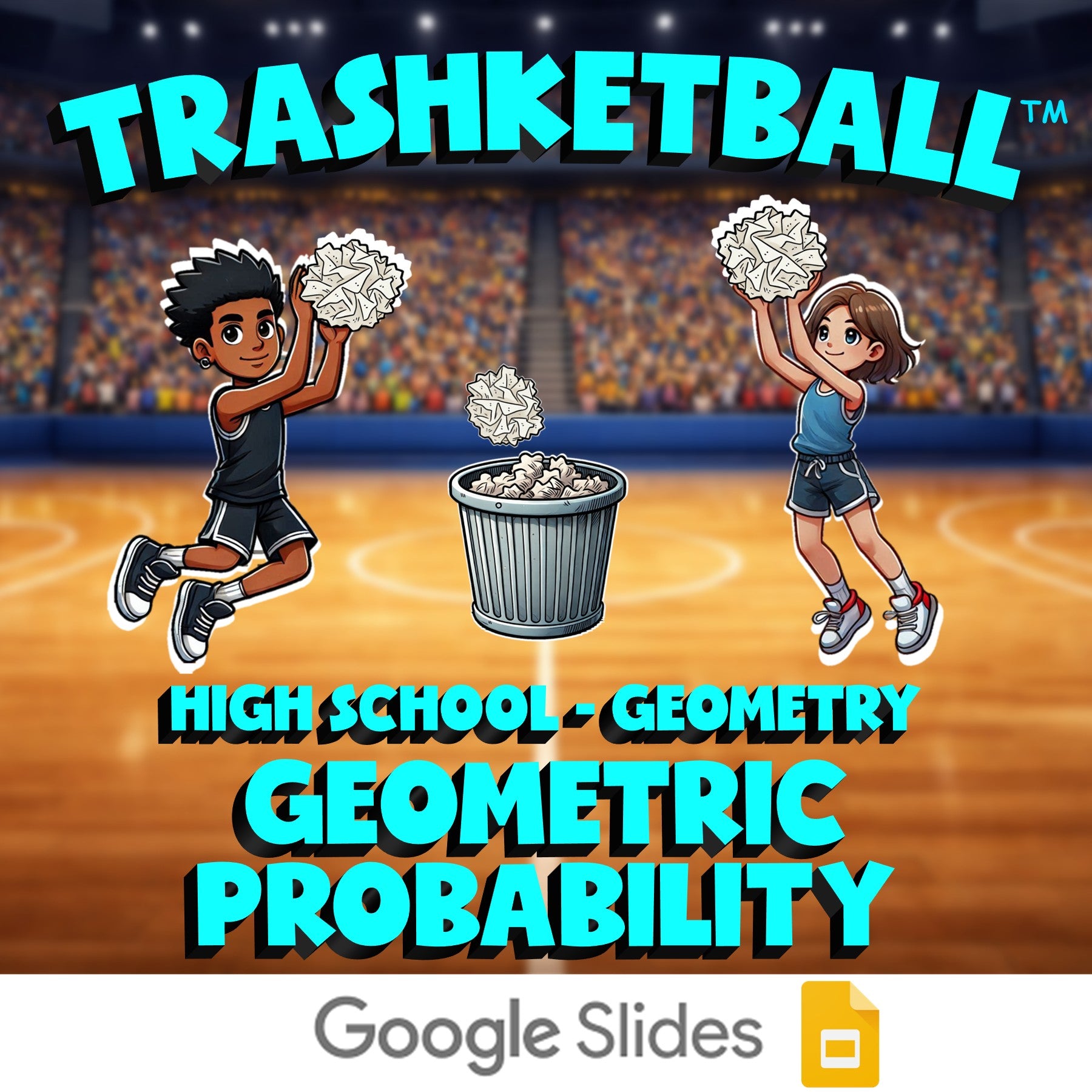 Geometric Probability TRASHKETBALL Math Game - No Prep Geometry Review Activity