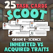 inherited vs Acquired Traits SCOOT TASK CARDS Science Game - No Prep Grade 8