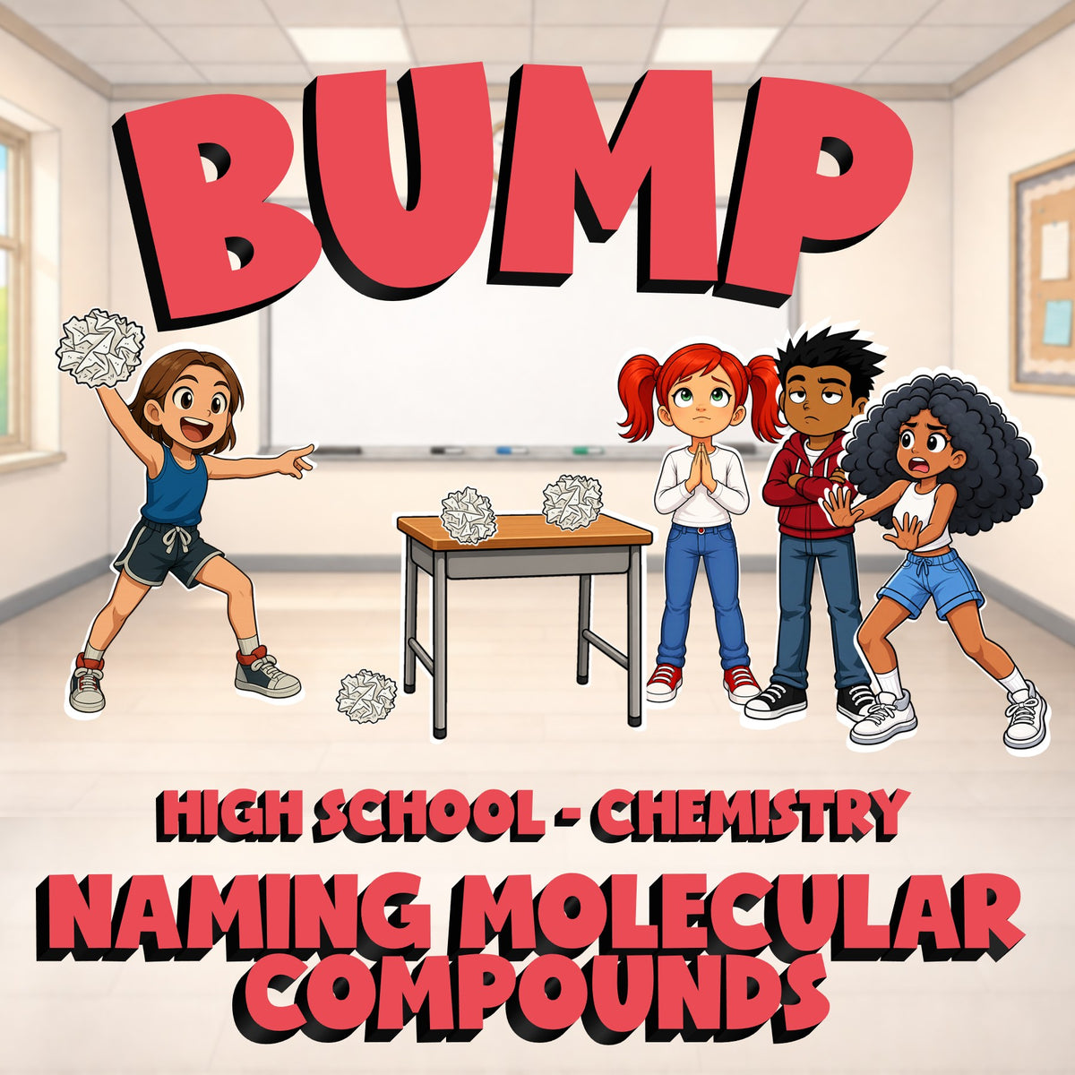 Naming Molecular Compounds BUMP Science Game - No Prep Chemistry Review Activity