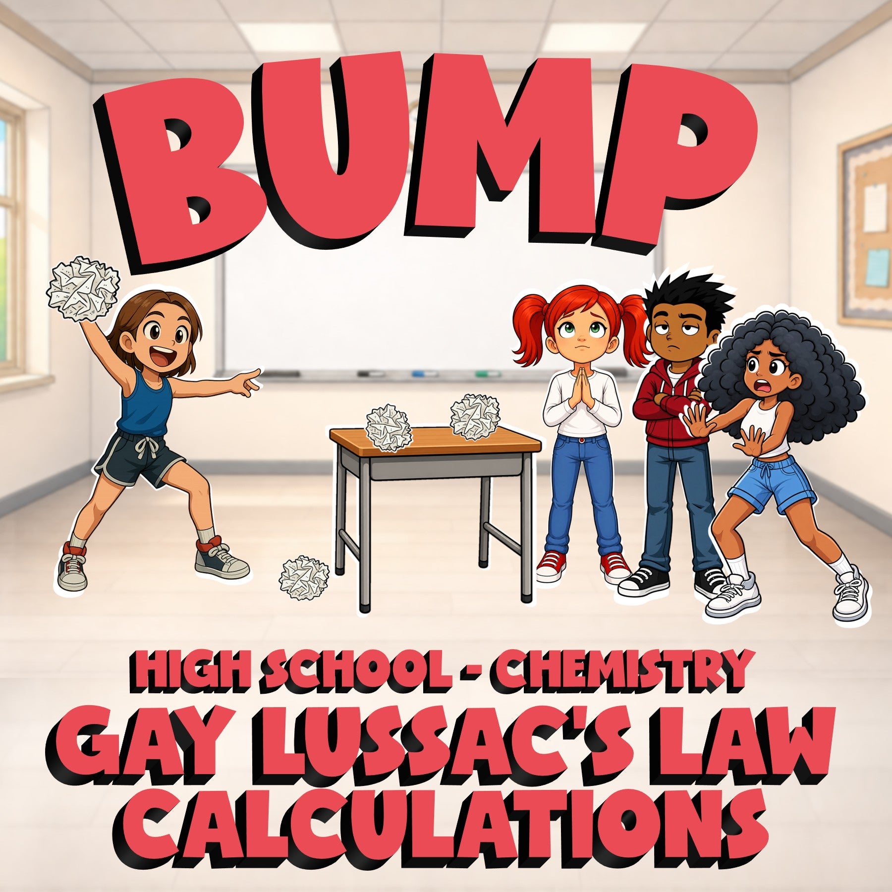 Gay Lussac’s Law Calculations BUMP Science Game - No Prep Chemistry Review