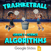 Algorithms TRASHKETBALL Science Game - No Prep Grade 5 Review Activity