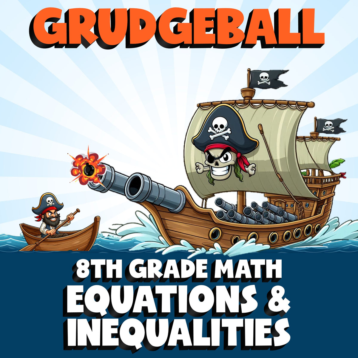 Equations & Inequalities GRUDGEBALL Math Game - No Prep Grade 8 Review Activity