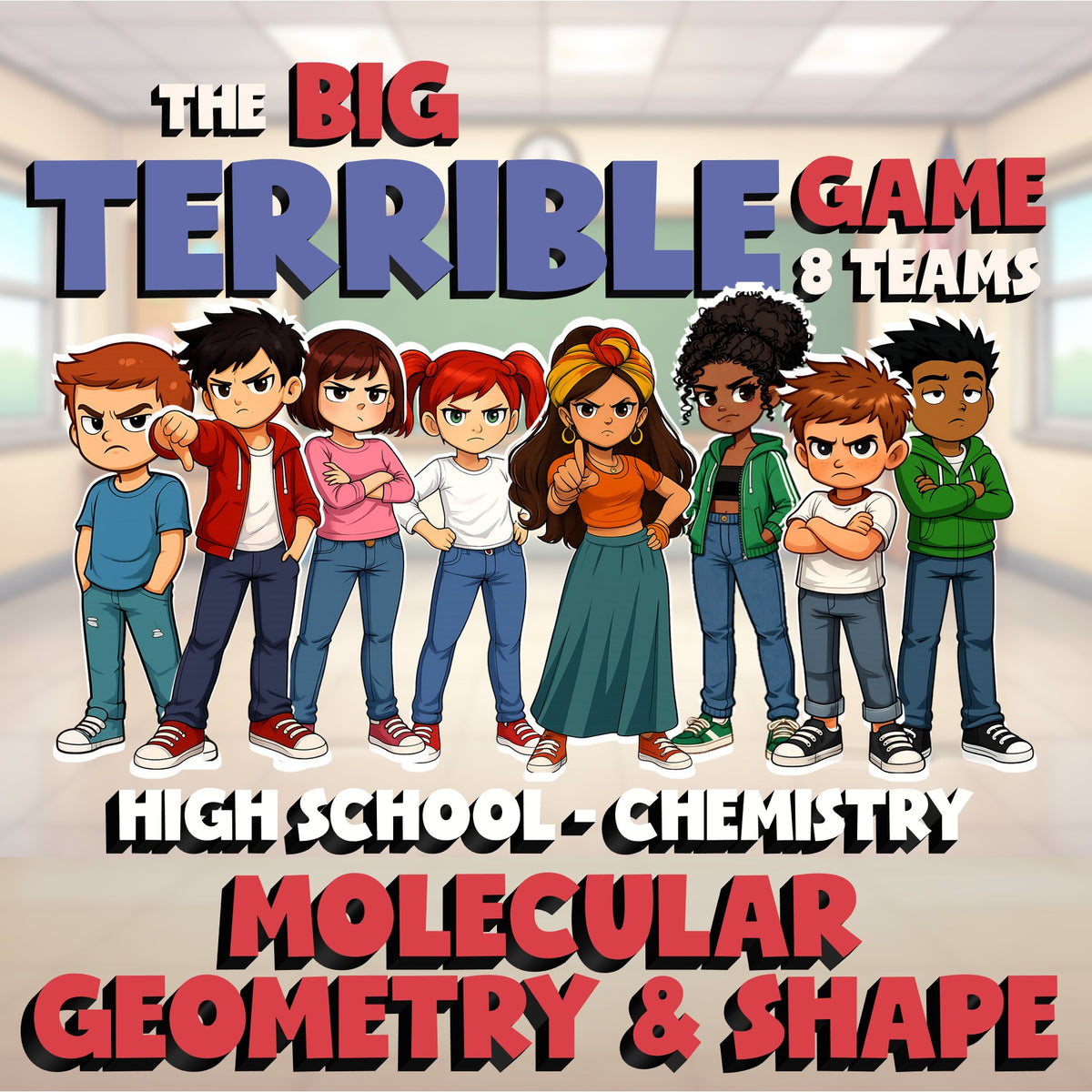 Molecular Geometry & Shape BIG TERRIBLE GAME - No Prep Chemistry Science Review