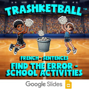 Find the Error - School Activities TRASHKETBALL French Game - No Prep Exercise