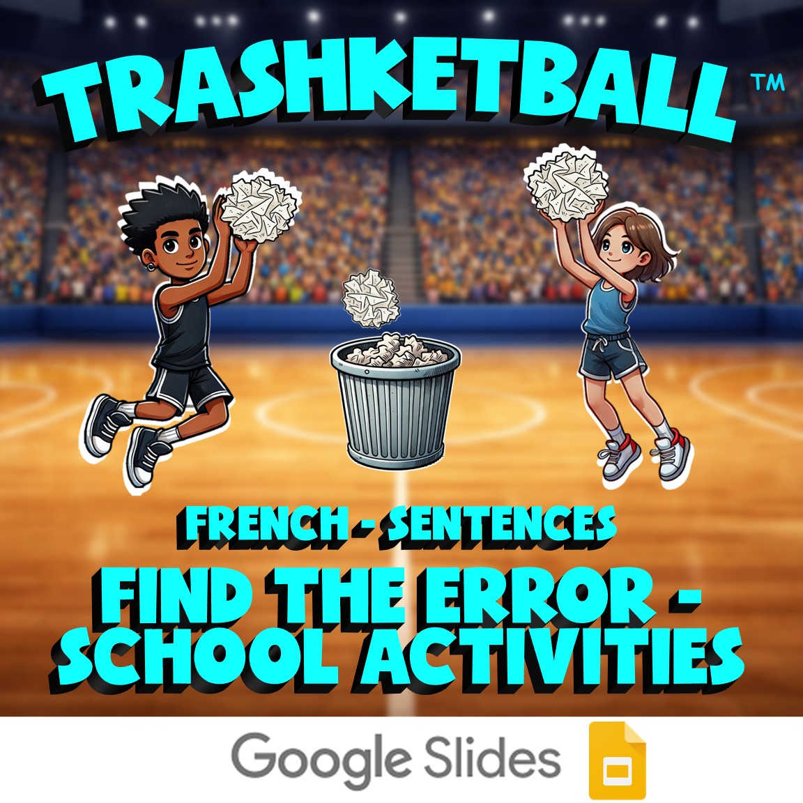 Find the Error - School Activities TRASHKETBALL French Game - No Prep Exercise