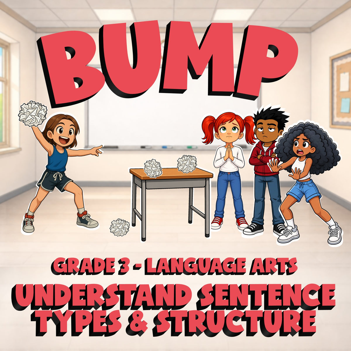 Understand Sentence Types & Structure BUMP ELA Game - No Prep Grade 3 Review