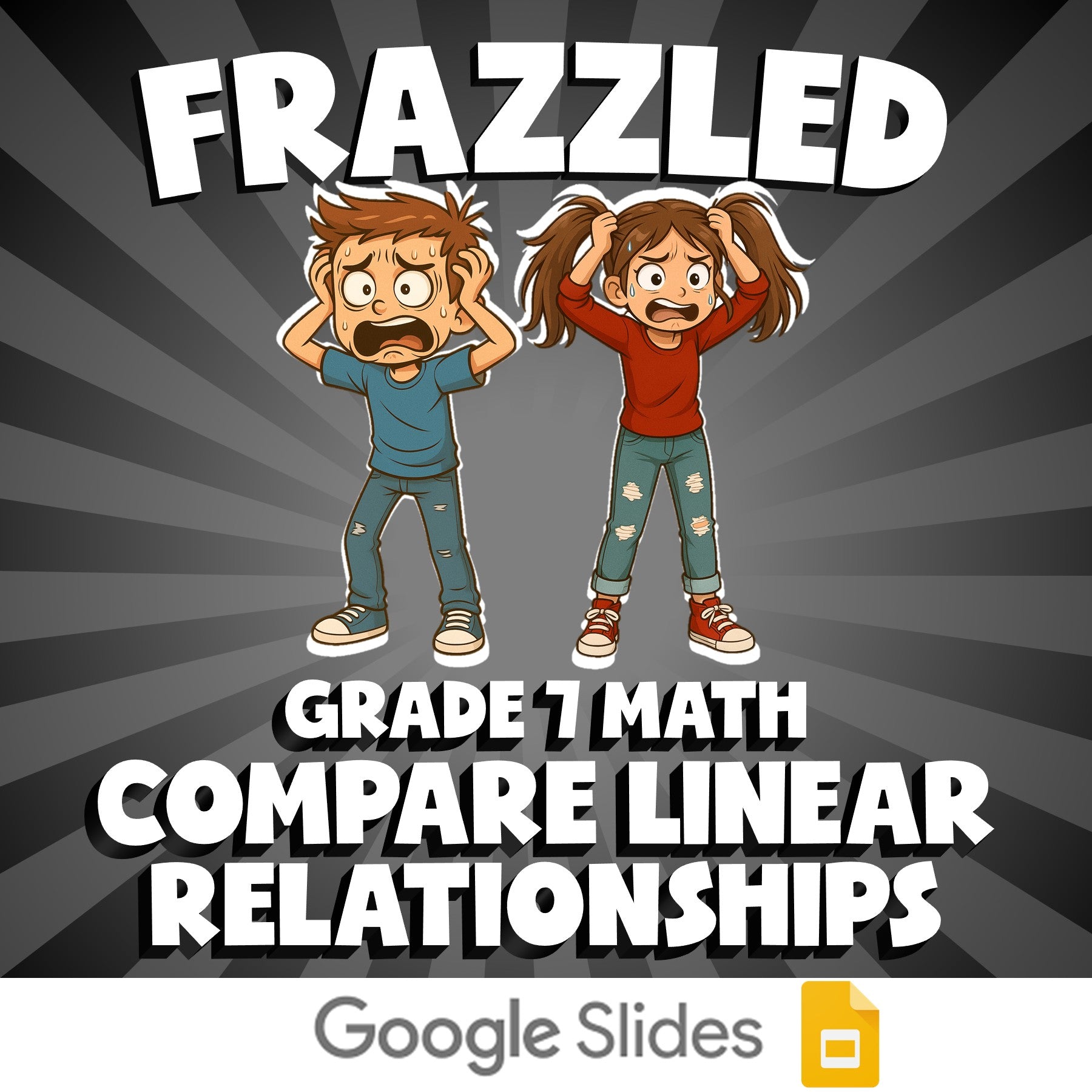 Compare Linear Relationships FRAZZLED Math Game - No Prep Grade 7 Review