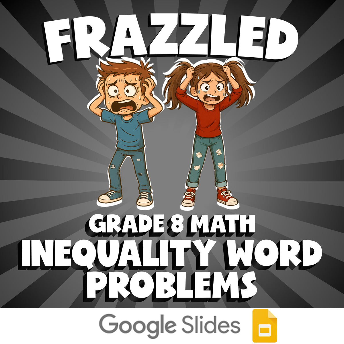 Inequality Word Problems FRAZZLED Math Game - No Prep Grade 8 Review Activity