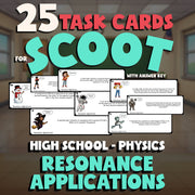 Resonance Applications SCOOT TASK CARDS Science Game - No Prep Physics Review