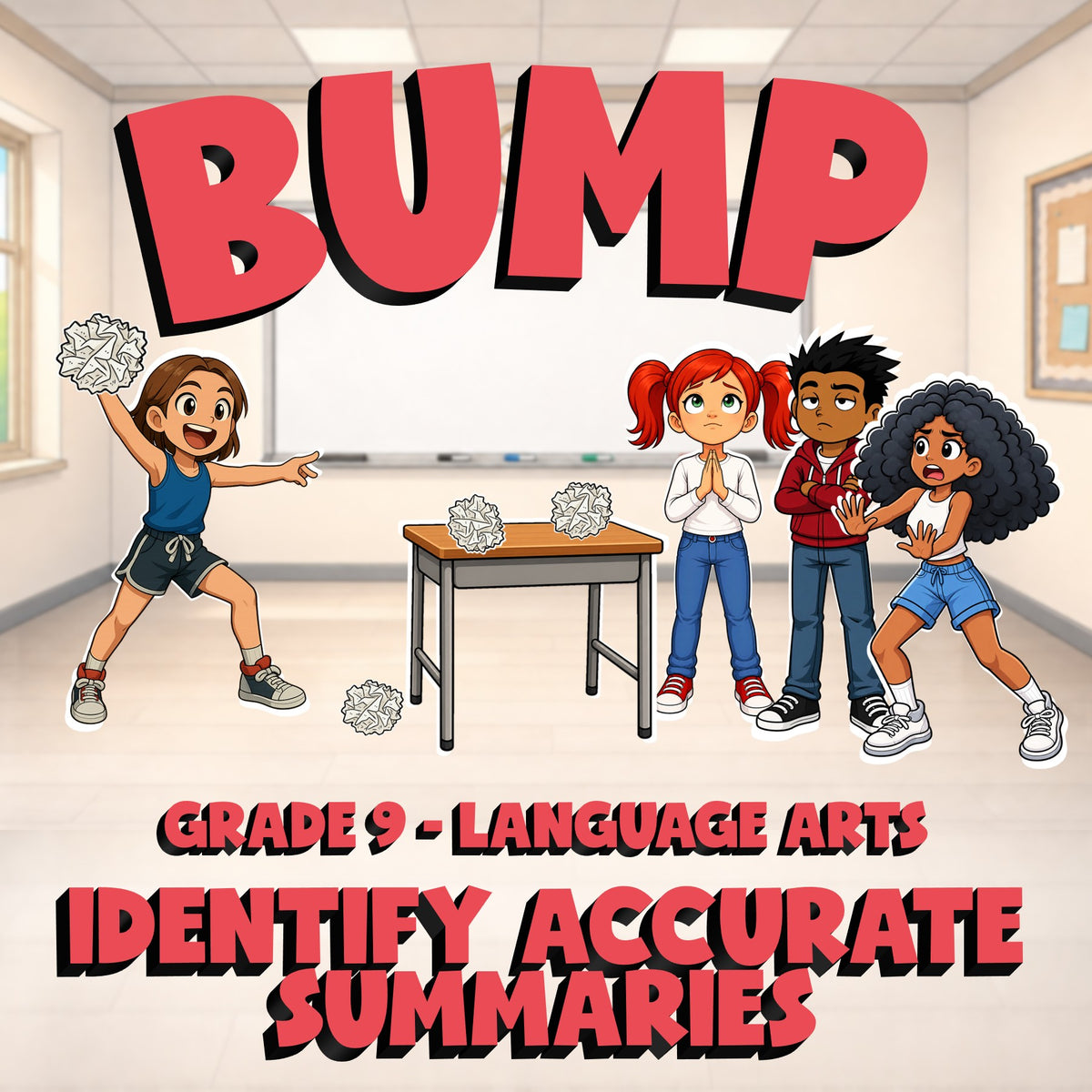 Identify Accurate Summaries BUMP ELA Game - No Prep Grade 9 Review Activity