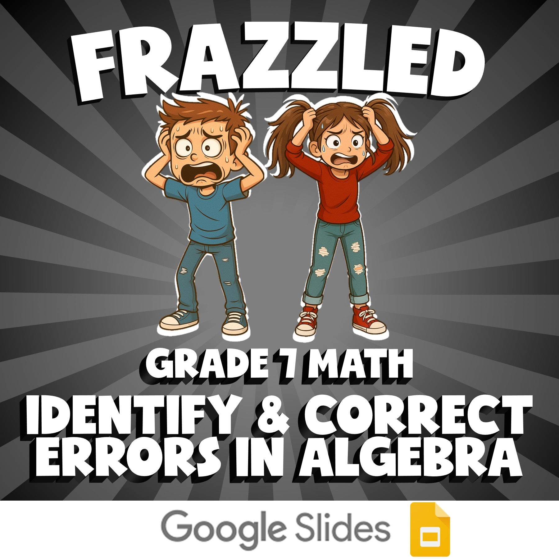 Identify & Correct Errors in Algebra FRAZZLED Math Game - No Prep Grade 7 Review