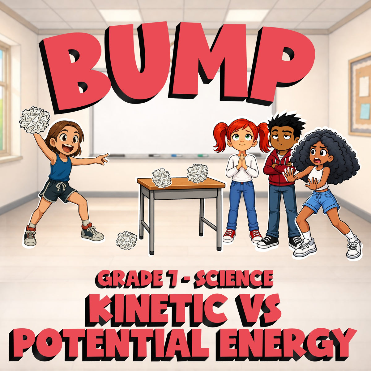 Kinetic vs Potential Energy BUMP Science Game - No Prep Grade 7 Review Activity