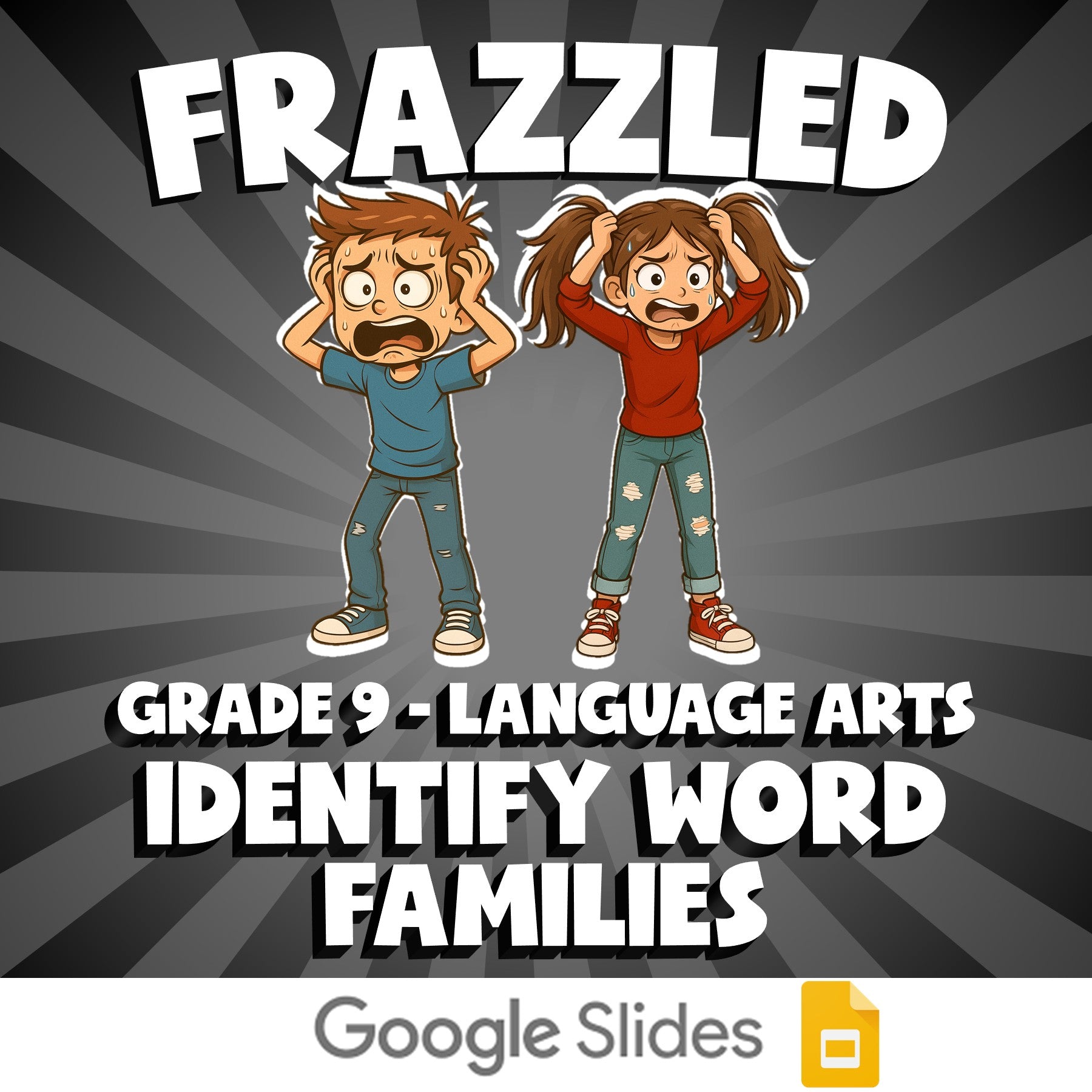 Identify Word Families FRAZZLED ELA Game - No Prep Grade 9 Review Activity