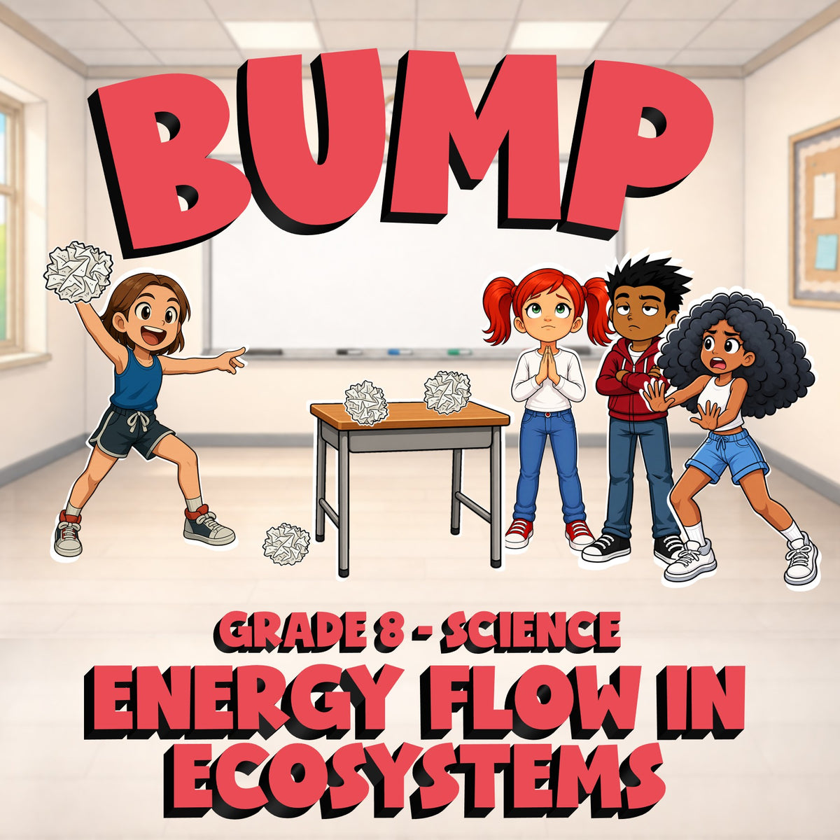 Energy Flow in Ecosystems BUMP Science Game - No Prep Grade 8 Review Activity