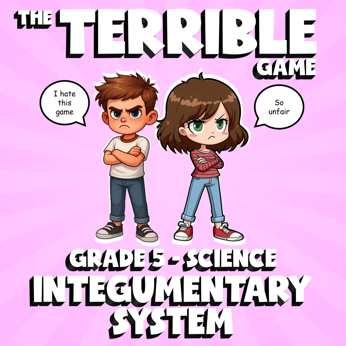 Integumentary System THE TERRIBLE GAME - No Prep Grade 5 Science Review Activity
