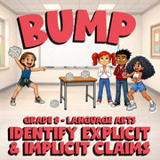 Identify Explicit & Implicit Claims BUMP ELA Game - No Prep Grade 8 Review