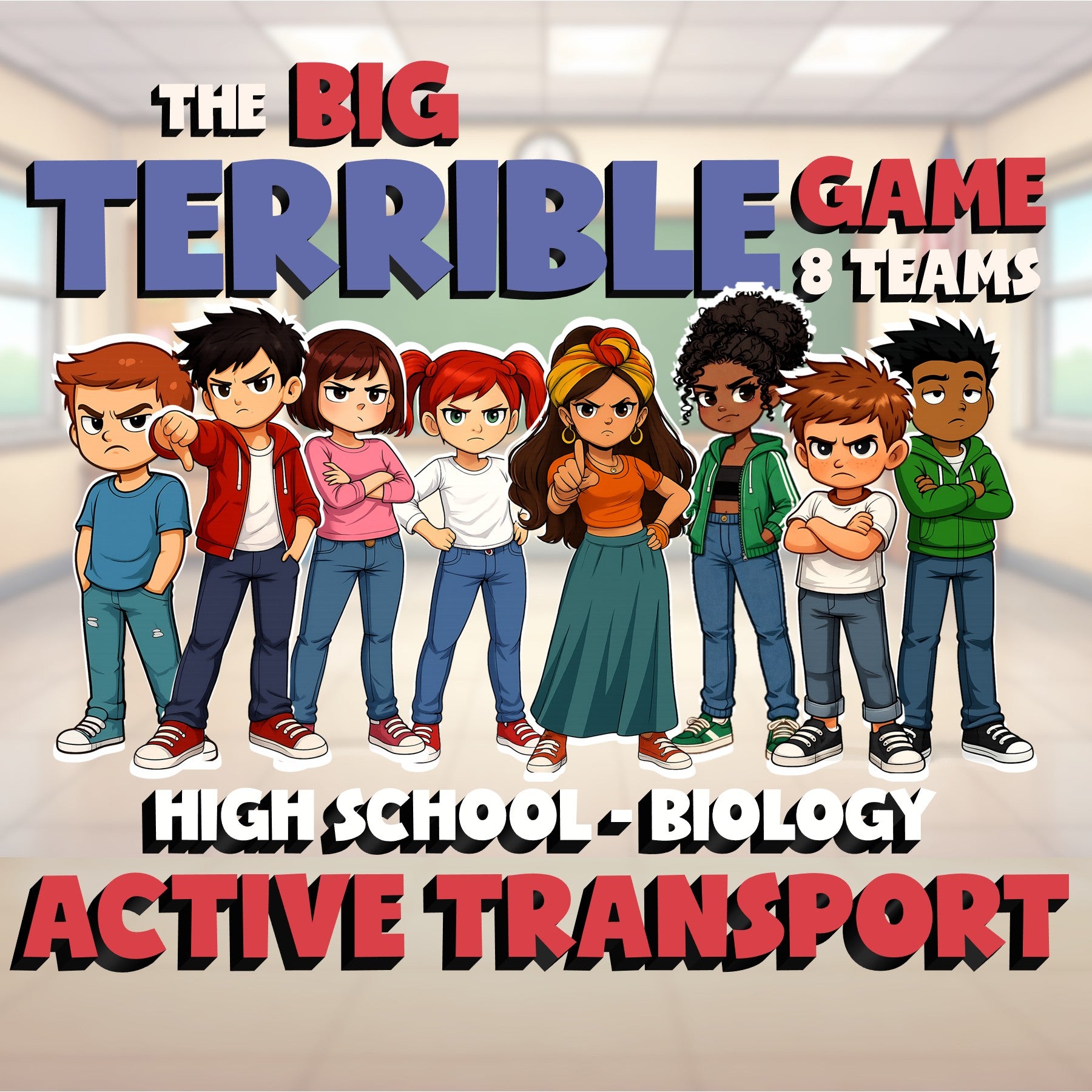 Active Transport BIG TERRIBLE GAME - No Prep Biology Science Review Activity