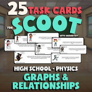 Graphs & Relationships SCOOT TASK CARDS Science Game - No Prep Physics Review