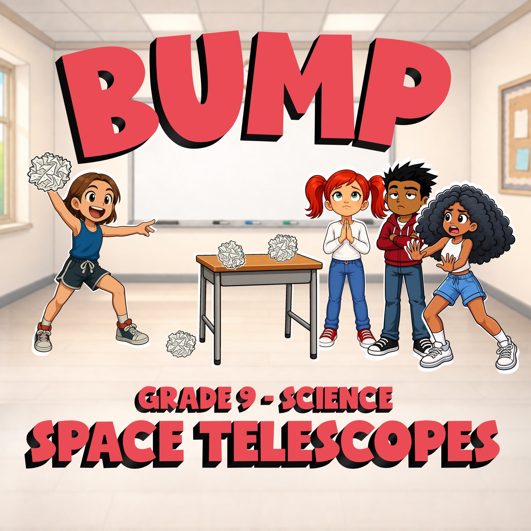 Space Telescopes BUMP Science Game - No Prep Grade 9 Review Activity