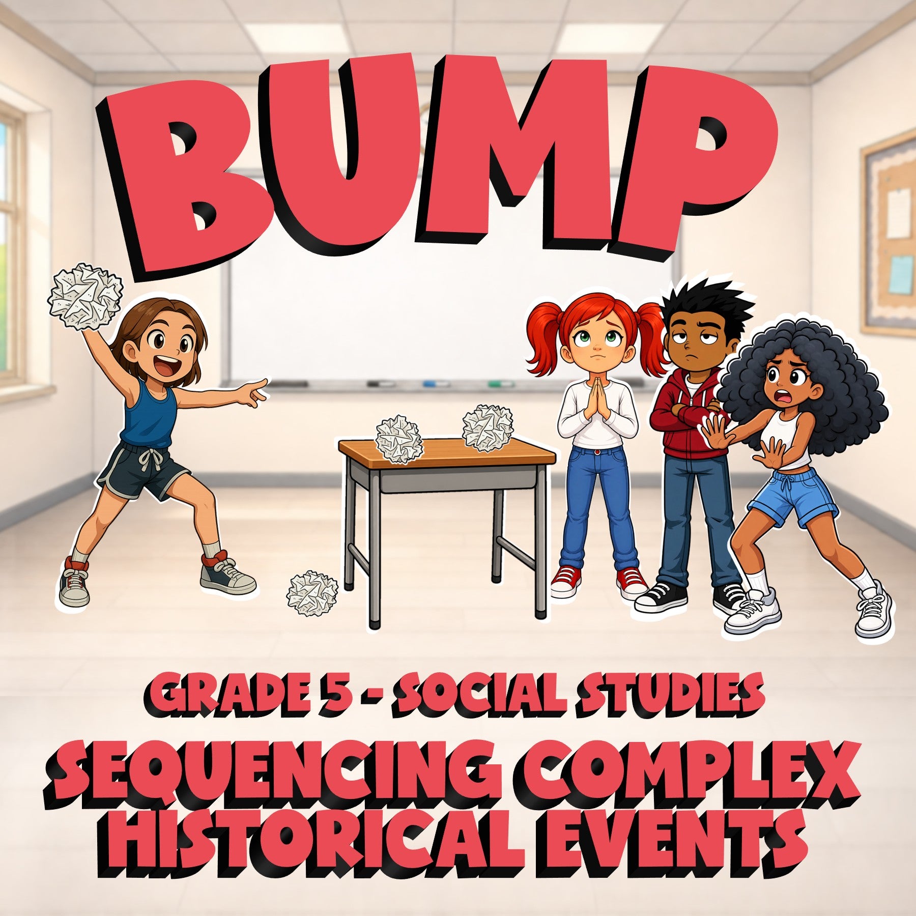 Sequencing Complex Historical Events BUMP Socials Game - No Prep Grade 5 Review