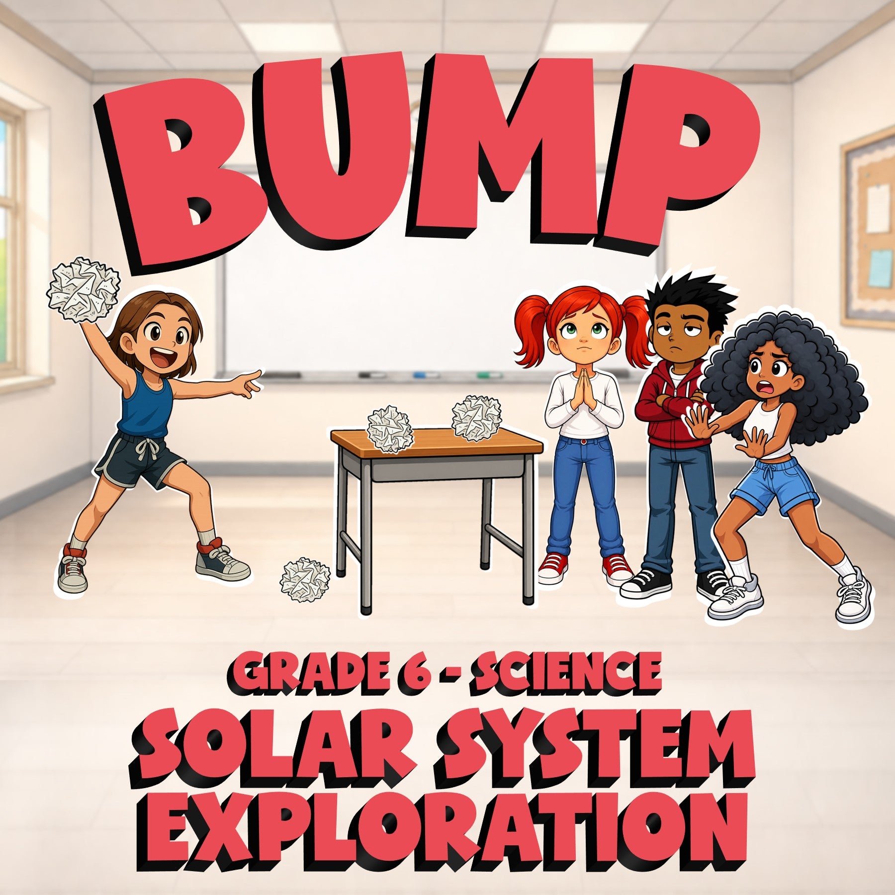 Solar System Exploration BUMP Science Game - No Prep Grade 6 Review Activity