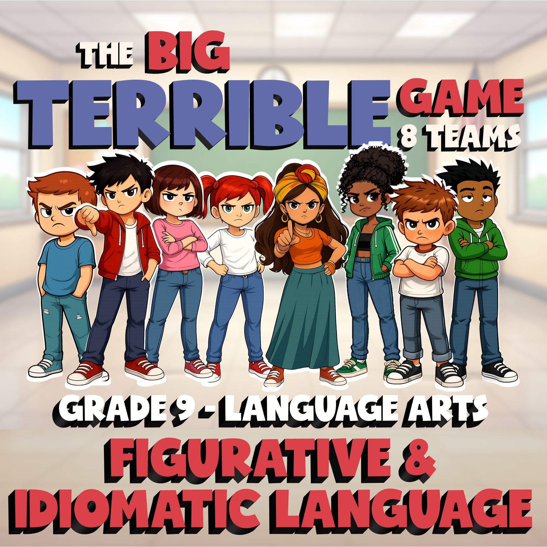 Figurative & Idiomatic Language BIG TERRIBLE GAME - No Prep Grade 9 ELA Review
