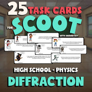 Diffraction SCOOT TASK CARDS Science Game - No Prep Physics Review Activity