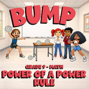 Power of a Power Rule BUMP Math Game - No Prep Grade 9 Review Activity