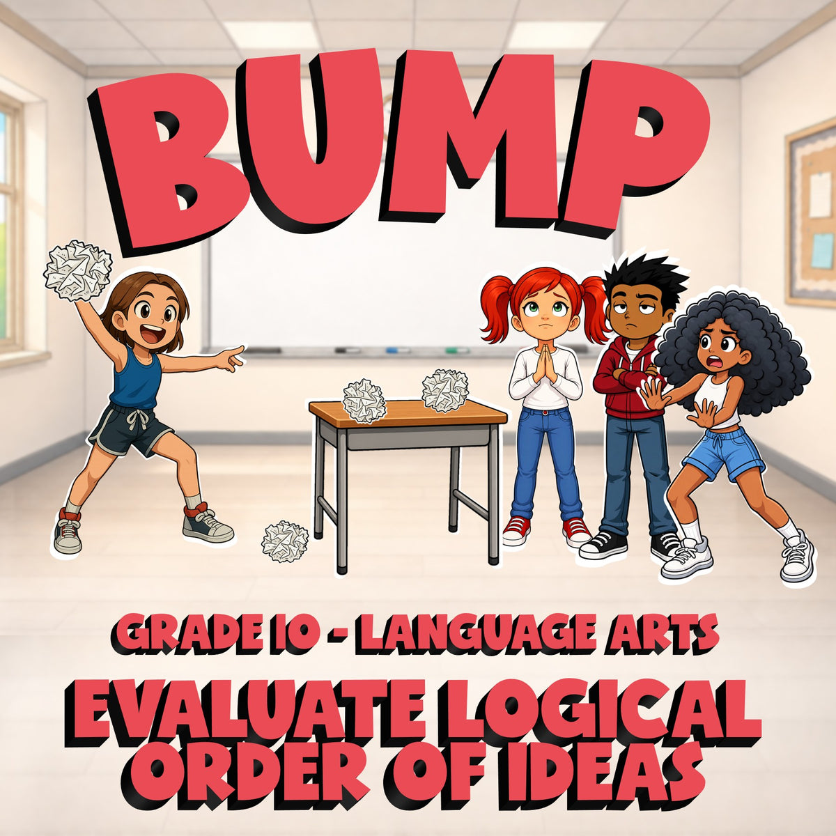 Evaluate Logical Order of Ideas BUMP ELA Game - No Prep Grade 10 Review Activity