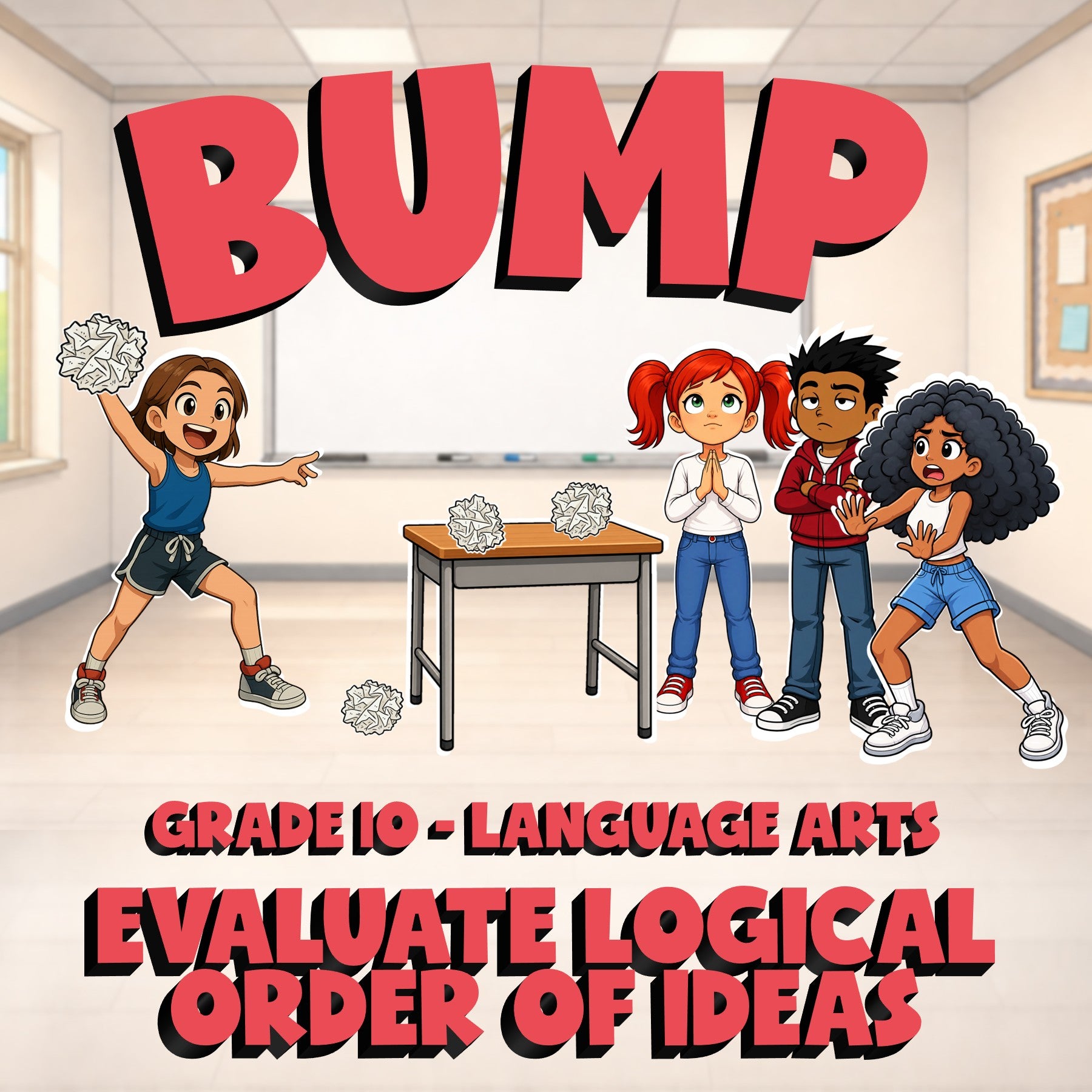 Evaluate Logical Order of Ideas BUMP ELA Game - No Prep Grade 10 Review Activity