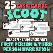 First Person & Third Person Narration SCOOT TASK CARDS ELA Game - Grade 4