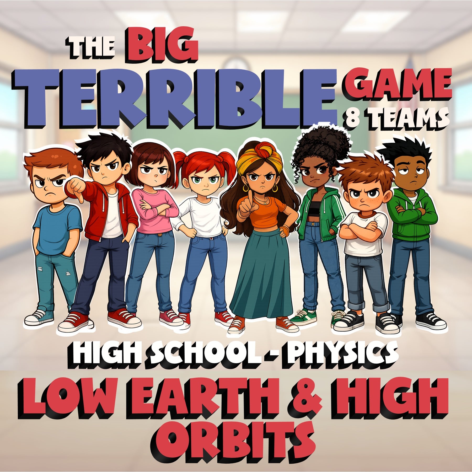 Low Earth & High Orbits BIG TERRIBLE GAME - No Prep Physics Science Review