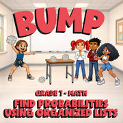 Find Probabilities Using Organized Lists BUMP Math Game - No Prep Grade 7 Review