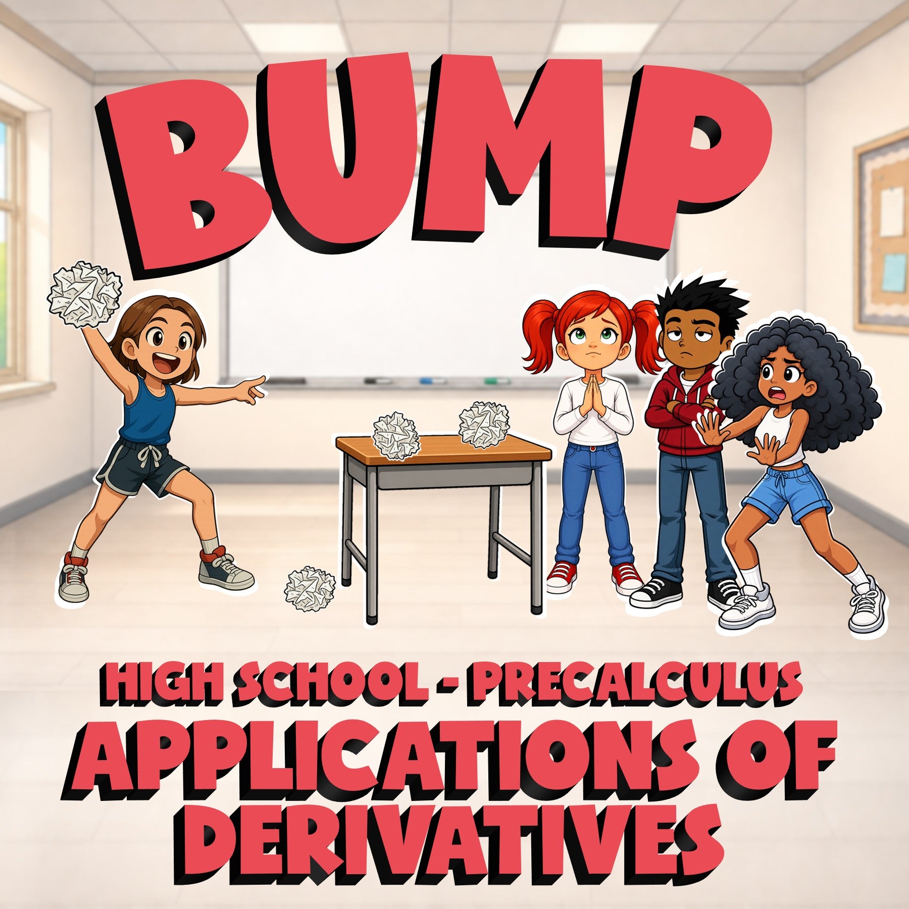 Applications of Derivatives BUMP Math Game - No Prep PreCalculus Review Activity