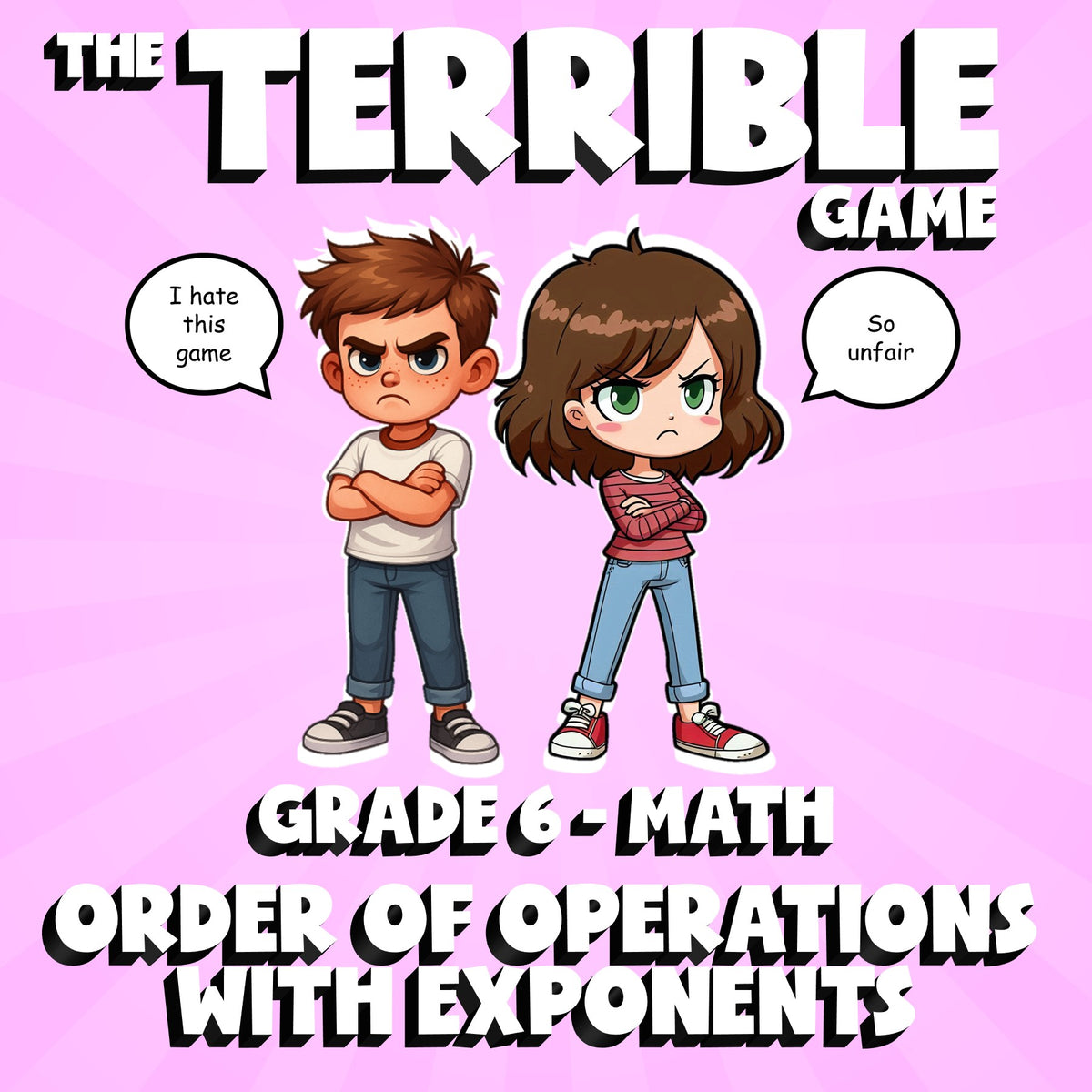 Order of Operations with Exponents THE TERRIBLE GAME - Grade 6 Math Review