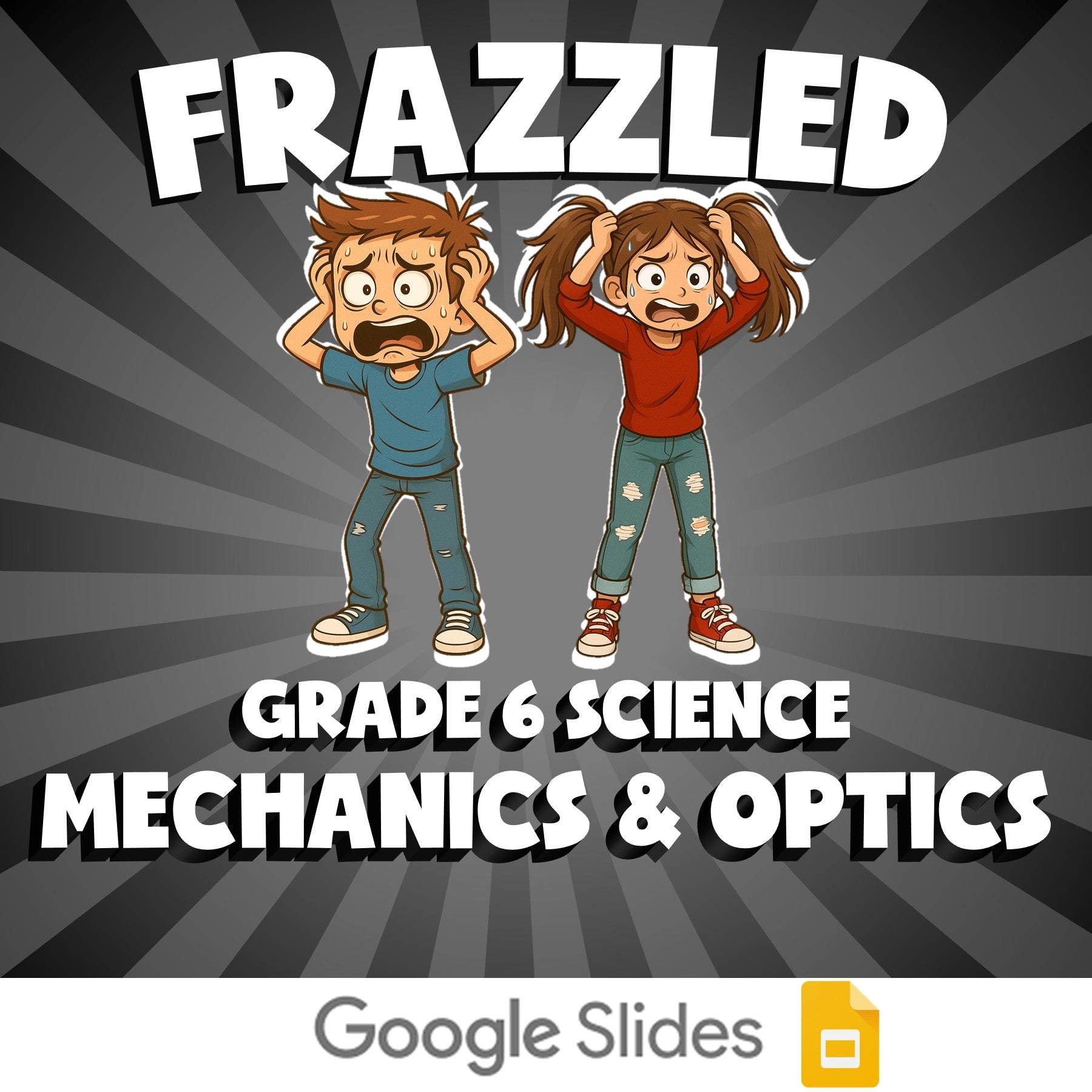 Mechanics & Optics FRAZZLED Science Game - No Prep Grade 6 Review Activity