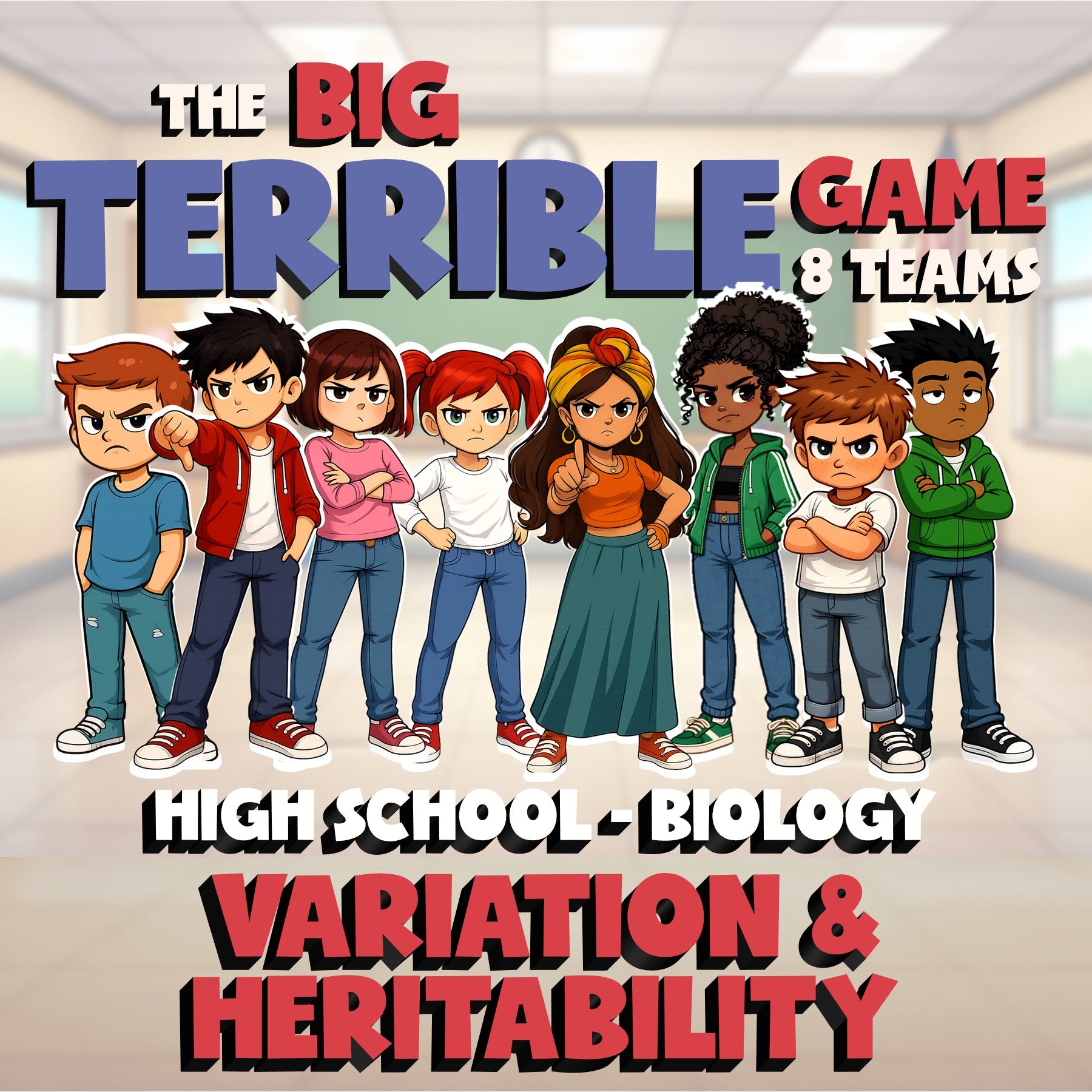 Variation & Heritability BIG TERRIBLE GAME - No Prep Biology Science Review