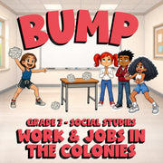 Work & Jobs in the Colonies BUMP Socials Game - No Prep Grade 3 Review Activity