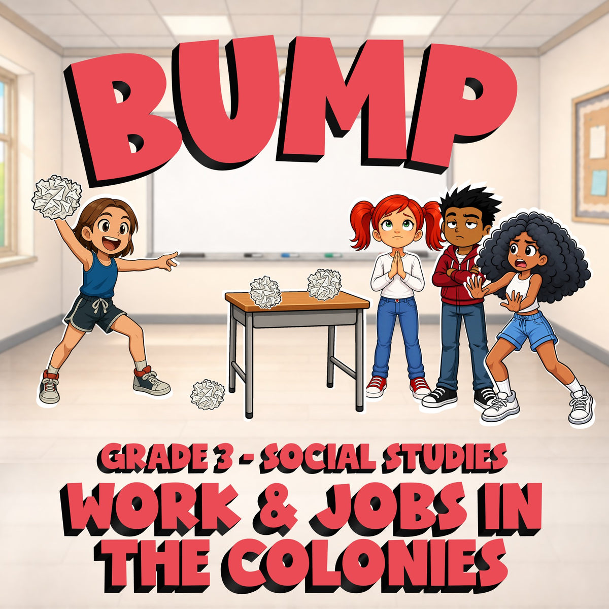 Work & Jobs in the Colonies BUMP Socials Game - No Prep Grade 3 Review Activity