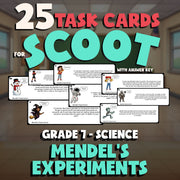 Mendel’s Experiments SCOOT TASK CARDS Science Game - No Prep Grade 7 Review