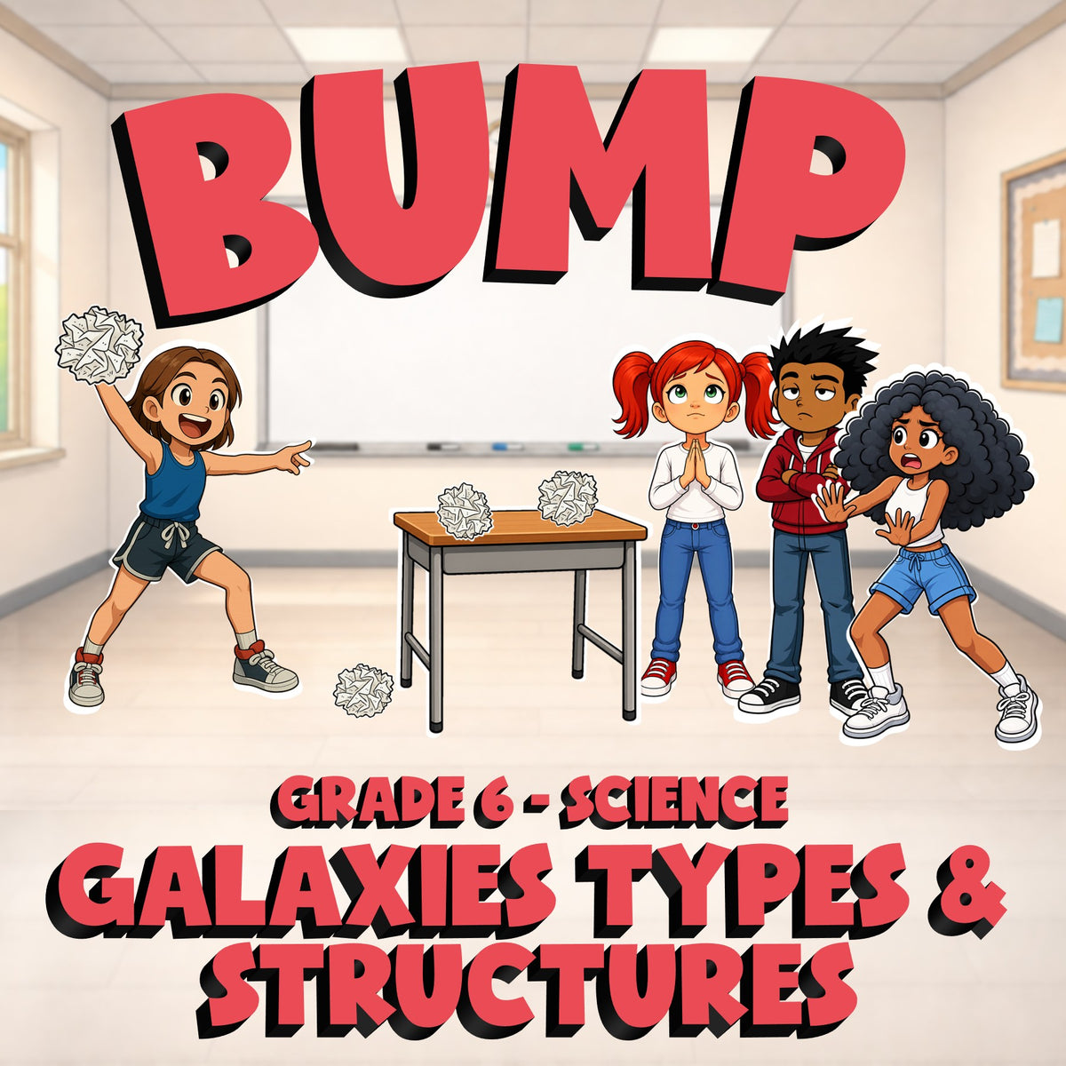 Galaxies Types & Structures BUMP Science Game - No Prep Grade 6 Review Activity