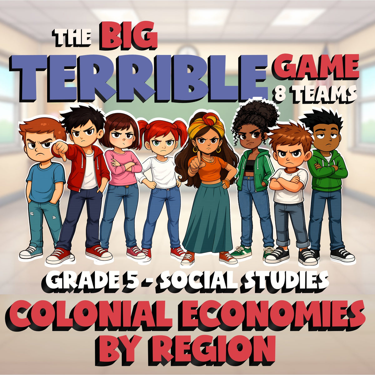 Colonial Economies by Region BIG TERRIBLE GAME - No Prep Grade 5 Socials Review
