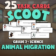 Animal Migration SCOOT TASK CARDS Science Game - No Prep Grade 3 Review Activity