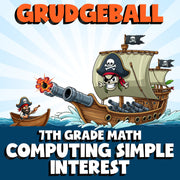 Computing Simple Interest GRUDGEBALL Math Game - No Prep Grade 7 Review Activity