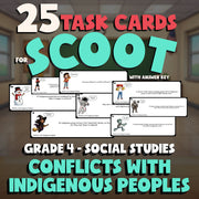Conflicts with Indigenous Peoples SCOOT TASK CARDS Socials Game - Grade 4
