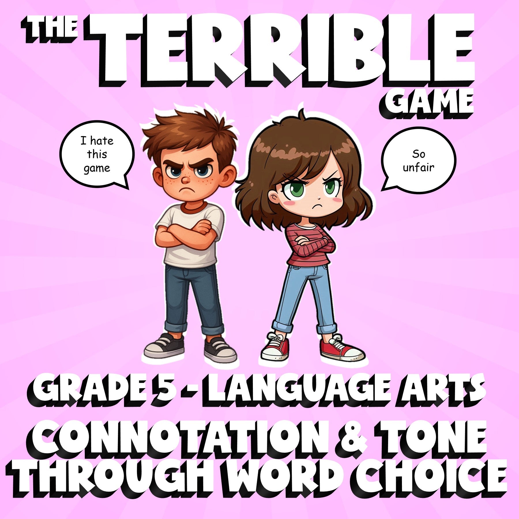 Connotation & Tone Through Word Choice THE TERRIBLE GAME - Grade 5 ELA Review