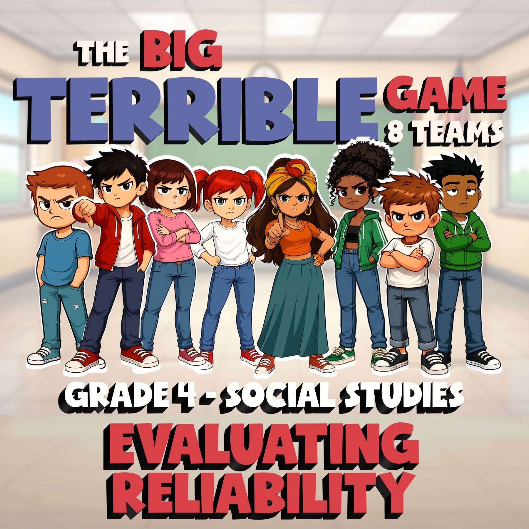 Evaluating Reliability BIG TERRIBLE GAME - No Prep Grade 4 Socials Review