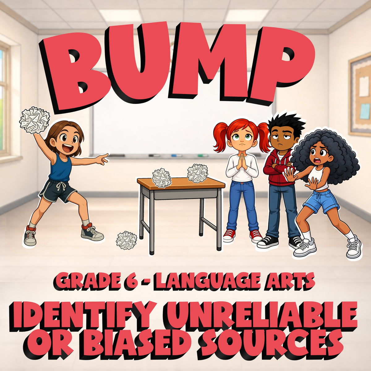 Identify Unreliable or Biased Sources BUMP ELA Game - No Prep Grade 6 Review